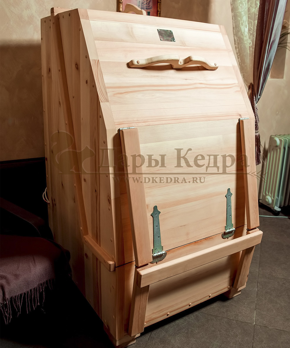 Кедровая бочка (фитобочка) квадратная «Двухрежимная Профессиональная» Кедровая бочка (фитобочка) квадратная «Двухрежимная Профессиональная»